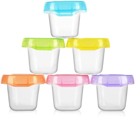 Reizbaby 10 pcs Baby Food Storage Box Pots with Lids Portable Baby Snack Fruit Container Box (60mlX6 packs,120mlX4packs)