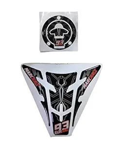 Open Throttle Racers Yamaha R15 V3 Compatible 3D like Tank Pad Combo Marquez 93 Theme Black