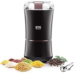 KYG Moulin à Café Électrique 300W, Broyeur à Graines de Lin, Noix, Poivre, Épices, Semences de Café et Autres avec Lames en Acier Inoxydable