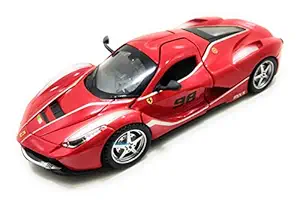 FunBlast Die-Cast Model Car Toy - Push & Go Car Toy | Metal Car 1:32 Pull Back with 3 Openable Doors, Engine Cover, Tail with Front and Rear Light & Music Toy Car for Boys,Kids|Children. (Red)