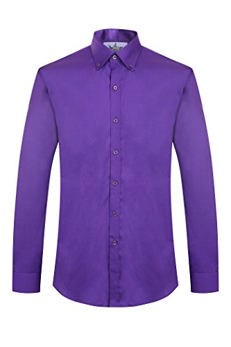 Price comparison product image 100% Long Sleeve Cotton Work leisure Formal Shirts Purple (18 XXL)