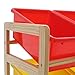 Premier Housewares 3-Tier Storage Unit with Pine Frame and 9 Plastic Coloured Storage Bins - 65 x 64 x 30 cm