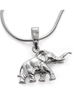 Elefanten Kettenanhänger mit Schlangen Halskette, 2-teilig Sterling Silber Set #1502