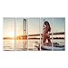 Produktbild islandburner Bild Bilder auf Leinwand Frau auf Stand up Paddle Board. Spaß Beim Sup-Board während des Sonnenuntergangs. Aktiver Lebensstil. Wandbild, Poster, Leinwandbild GJE