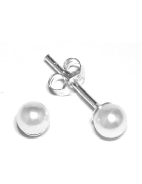Arranview Jewellery Kinder-Ohrstecker 4mm synthetische Perle–925Sterling Silber