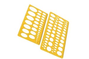 Rocutus 2 unids Elipse Isométrica Oval Geometría College Math Plantilla de Regla para la Escuela Oficina