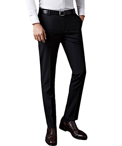 mens black slim fit suit trousers
