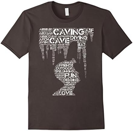 Men's Caving Shirt: Spelunking Terms Vocabulary Caver Gift T-Shirt Medium Asphalt