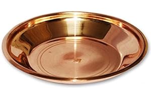 INDIABAZAAR India Bazaar Pure Copper Pooja Thali Plate Pooja Temple Home Hotel Restaurant Tarbhana 6 Size (Size 7: 30x165x165)