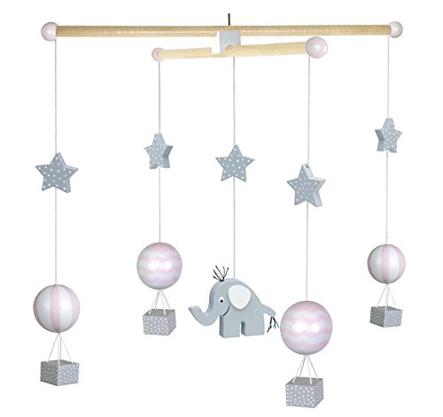 Jabadabado Mobile Elefant grau Holz in 2 Farben