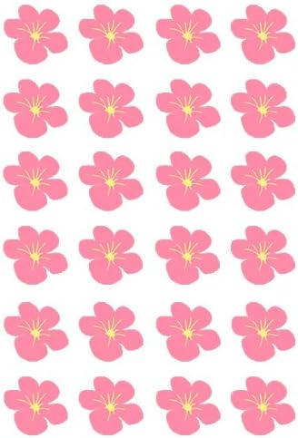 PRE-CUT PINK HAWAIIAN FLOWER FLAT EDIBLE RICE / WAFER PAPER CUP CAKE TOPPERS PARTY DECORATION