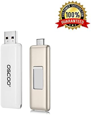 Type-C 3.1/USB 3.0 Ultra,Dual USB C Flash Drive, USB 3.0 Memory Stick (128G, White)