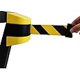 Magnetic Belt Barrier Retractable - 3/5/10m Wall Mount Queue Crowd Control Wall Barrier, Fixed Safety Cordon Barrier, Queuing Safety Tape Cordon, Airports, Banks, School(10m)