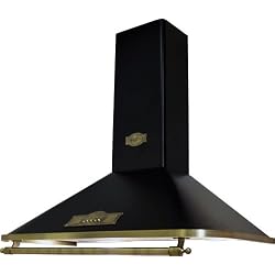 Exclusif Hotte 90 cm/Hotte murale série Modèle Empire/Nouveauté du fabricant Luxe Kaiser/Hotte cheminée Noir - Empire/Poignée - Bronze/910 M³/H/Esse avec Antique Flair/avec filtre à charbon actif