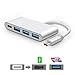 Produktbild USB C der Multiport Adapter zu USB, aoge in usb-c zu 3-Port-USB 3.0 usb-c (Frauen) Konverter Sopport Laden und Datenübertragung für neue MacBook/MacBook Pro/Chromebook