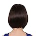 Bigood Smooth Sweet Bob hairstyle Inclined bang Dark Buckle brown Wig 32cm