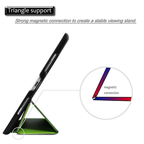 Neues iPad 2017 iPad 9.7 Zoll Hülle, Infiland Ultra Dünn Smart-Muschel PU Leder Ultra Schlank Superleicht Ständer Smart Shell Cover Schutzhülle Etui Tasche für Apple New iPad 9.7 inch 2017 Model (mit Auto Schlaf / Wach Funktion)(Grün) - 6