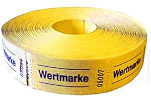 PARTY DISCOUNT® Rollen-Gutscheine Wertmarke, 1000 Abrisse, gelb