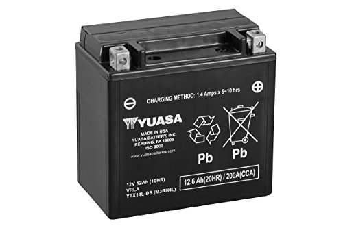 BATTERIA YUASA YTX14L-BS (SIGILLATA CON ACIDO A CORREDO) 12V/12AH