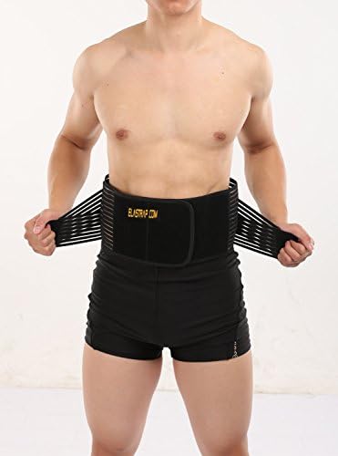 Back Support Lumbar Belt Reinforced Splint Strip - lumbalgie Sciatica Lumbago Herniated Disc - Velcro adjustable Restraint Strap with Steel Stems - Sports, Work And Leisure - Man and Woman - ultra light weight and réspirante - 2 Sizes (S-M/L-XL) - New - elastrap, S-M 95x20 cm