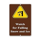 wennuna Aluminium Metall Watch für Falling Snow Ice Warnzeichen Aluminium Metall Schild 22,9 x 30,5 cm