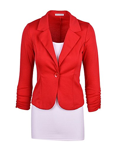 red tailored jacket