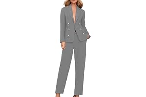 BFYSFBAIG Women's Trouser Suits 2 Piece Double Breasted Blazer Open Front & Trousers Set, Elegant for Ladies Wedding,Business,Formal