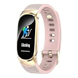 SHshou-L Fitness Tracker, Damen Smart Armband Farbbildschirm Herzfrequenz Blutdruck Blutsauerstoffmonitoring IP68 Wasserdichte Schwimmen Sportuhr,Pink