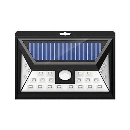 7dayshop Grande 24 LED extérieur étanche Jardin détecteur de mouvement PIR solaire rechargées Sécurité 3 Mode Applique murale