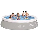 ｡◕ᴗ◕｡La piscina puede ser montada de una manera rápida y fácil. Simplemente coloque la piscina en una base sólida y lisa, infle el anillo superior y llene la piscina de agua.