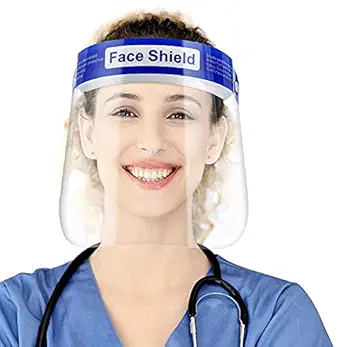 True-Ally 2pcs Protection Face Shield, Ultra Comfort Foam, Anti-Fog. Lightweight Transparent Shield visor with Elastic Band for Men Women (ISO, GMP, CE certified)(Pack of 2)