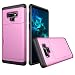Produktbild MuSheng for Samsung Galaxy Note 9 Hülle Case, Leichter Fashion Karte Brieftasche Slot Hybrid Hard Telefon Hülle Für Samsung Galaxy Note 9 6,4 Zoll (Hot Pink)