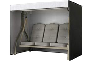 LuukUP Housse Étanche pour Balancelles De Jardin,Housse de Balancelle Jardin en 3 Places, imperméable Anti-poussière Protection UV,pour Balançoire De Jardin Chaise Berçante Mobilier De Jardin (Noir)