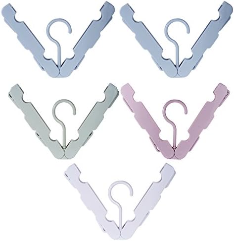 Beatife 5PCS Portable Foldable Clothes Hangers Folding Clothes Drying Rack for Trip