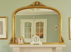 Dekorativer Kaminspiegel / Wandspiegel mit verziertem Rahmen, antik