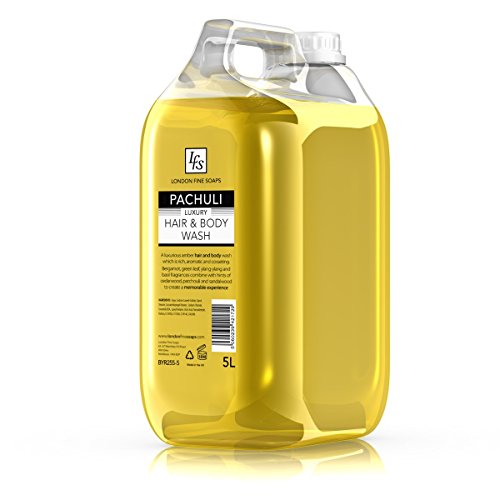 Londres Fine Soaps byr255 - 5 LFS pachuli lujo pelo y Body Wash, 5 L (Pack de 2)