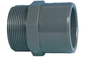 PISCINEO Embout fileté PVC Pression à Visser 1'' 1/2-dia.50 Int et dia. 63 Ext