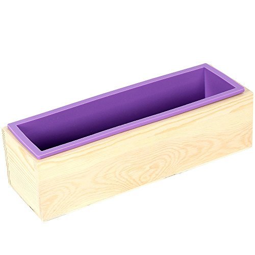 Molde de silicona rectangular de Nicole Loaf Soap Mould con caja de madera DIY Herramientas hechas a mano