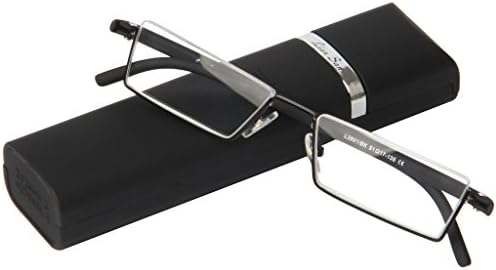 LianSan Brand Metal Frame Half-Rim Style Reading Glasses Readers with case L3801(Black,+2.50)