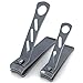 Professional Nail Clippers Pack of 2 - Stainless Steel Toenail & Fingernail Cutter Set For Men, Women, Baby - Precise Cutting, Easy-Grip, Safe Left / Right Hand Control For Beautiful Manicured Nails