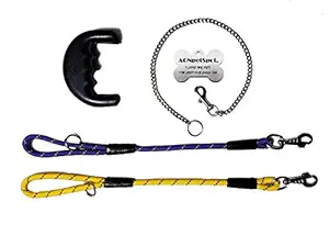 AGNpetspot Corbie 2 in1 Dog Rope & Chain with Handle Grip