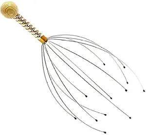 ANTIMOS Hade Massager Bokoma Hand Held Scalp Head Massager for Pain Relief. [ Massager Pack of 1 ]. (No Batteries Required)