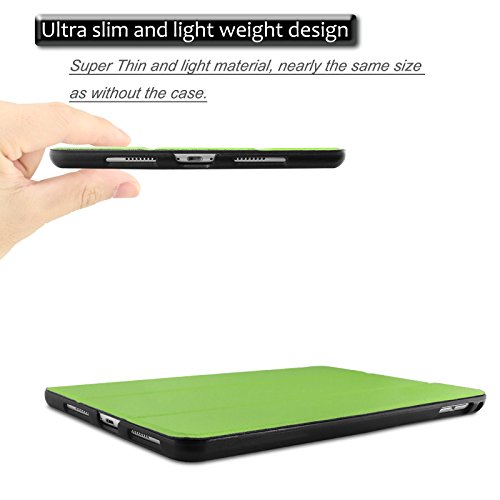 Neues iPad 2017 iPad 9.7 Zoll Hülle, Infiland Ultra Dünn Smart-Muschel PU Leder Ultra Schlank Superleicht Ständer Smart Shell Cover Schutzhülle Etui Tasche für Apple New iPad 9.7 inch 2017 Model (mit Auto Schlaf / Wach Funktion)(Grün) - 5