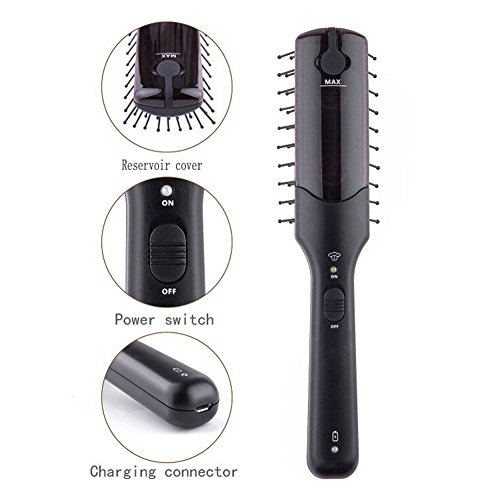 Feuchtigkeits Ionen Haarbürste, MagicLux Tech Antistatische Glättungsbürste, Ultraschall Doppel Anion Glättbürste, Perfekt für Haarpflege Kopfhautpflege, Haar Detangling Entwirren Bürste, Glänzend Schmierwirkung - 4