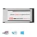 Produktbild tinxi® USB 3.0 Super Speed PCMCIA Express Card Karte 34mm (mit 2 Ports, Win 7 / 8 / 10 kompatibel) USB3.0 Adapter mit bis zu 5 Gbps Übertragungsrate für Notebook Laptop USB Hub intern