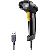 Eyoyo Handheld USB 2D Barcode Scanner, Wired Automatic QR Code Scanner PDF417 Data Matrix Bar Code Reader with Long USB Cable