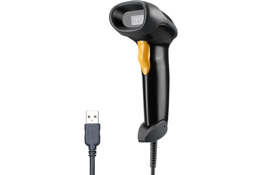 Eyoyo Handheld USB 2D Barcode Scanner, Wired Automatic QR Code Scanner PDF417 Data Matrix Bar Code Reader with Long USB Cable for Mobile Payment, Library Book Convenience Store, Supermarket, Warehouse
