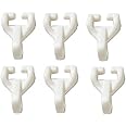 Merriway BH03627 (50 Pcs) White Curtain Track Rail Gliders Hooks to fit Swish Twin Glide Nylo Glide Track, White - Pack of 50 Pieces