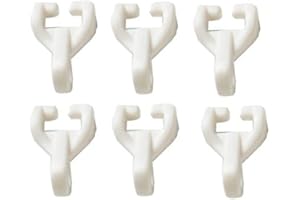 Merriway BH03627 (50 Pcs) White Curtain Track Rail Gliders Hooks to fit Swish Twin Glide Nylo Glide Track, White - Pack of 50 Pieces