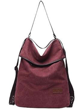 Travistar Damen Rucksack Canvas Schultertasche Handtasche – Damen Multifunktionsbeutel für Arbeit, Schule und...